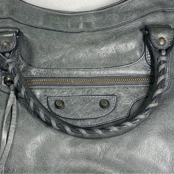 2009 Balenciaga The City Bag 115748 Anthracite 2Way Tote Lambskin - Picture 3 of 16